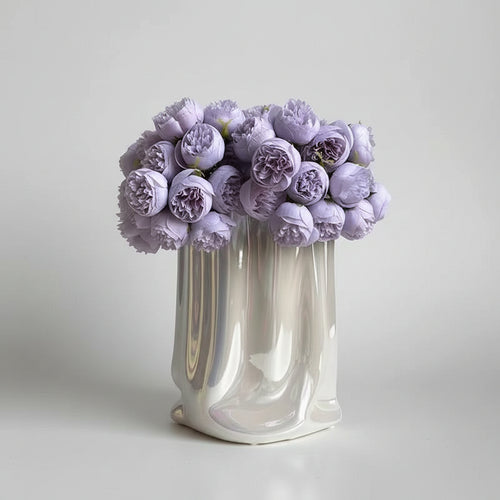 Handmade 27-head romantic silk tea rose artificial flower bouquet for wedding and home decor