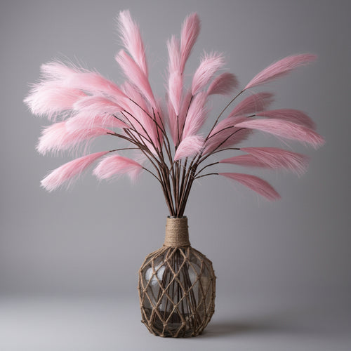 Solid color artificial fabric reed floral stems for wedding centerpieces and home decor