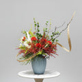 Luxury Chinese-style silk artificial flower arrangement set with decorative vase for living room decor