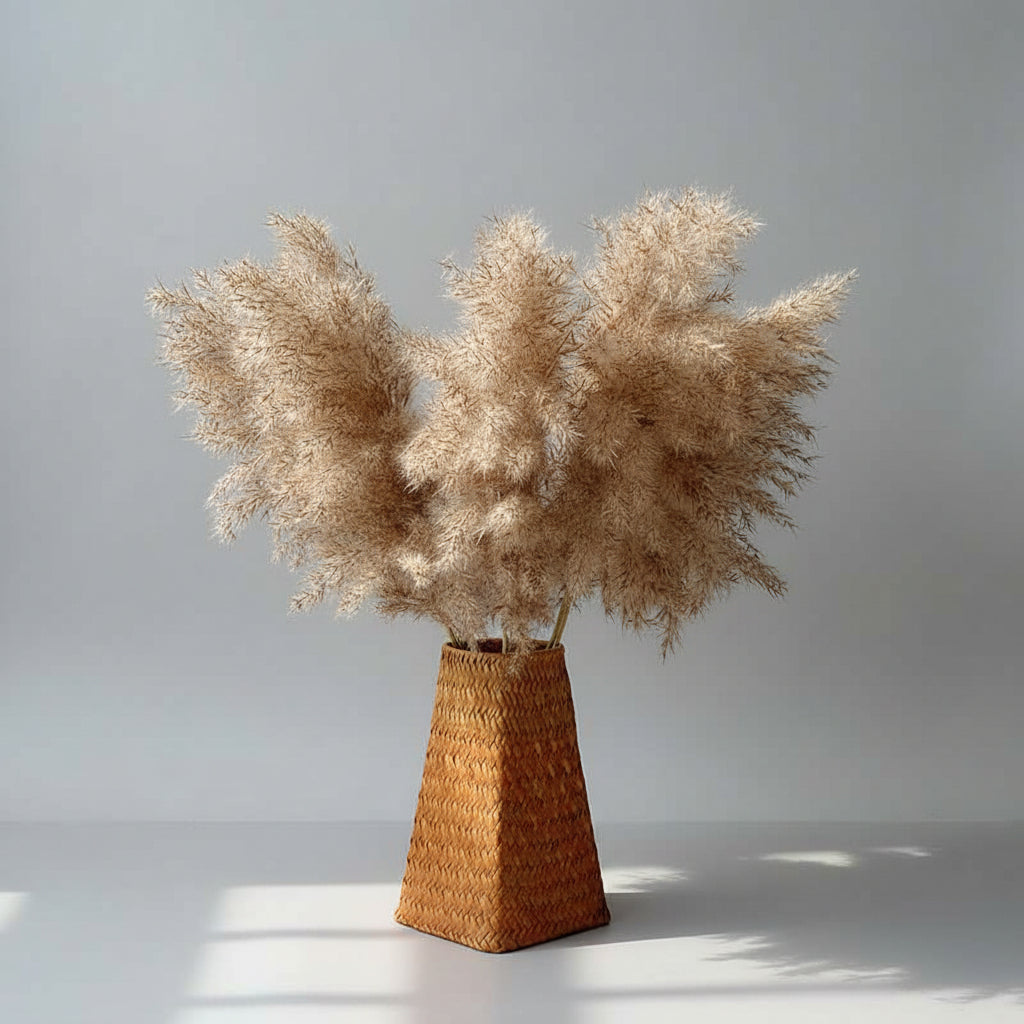 Fluffy natural dried pampas grass stems 20-22 inches for boho wedding and home decor