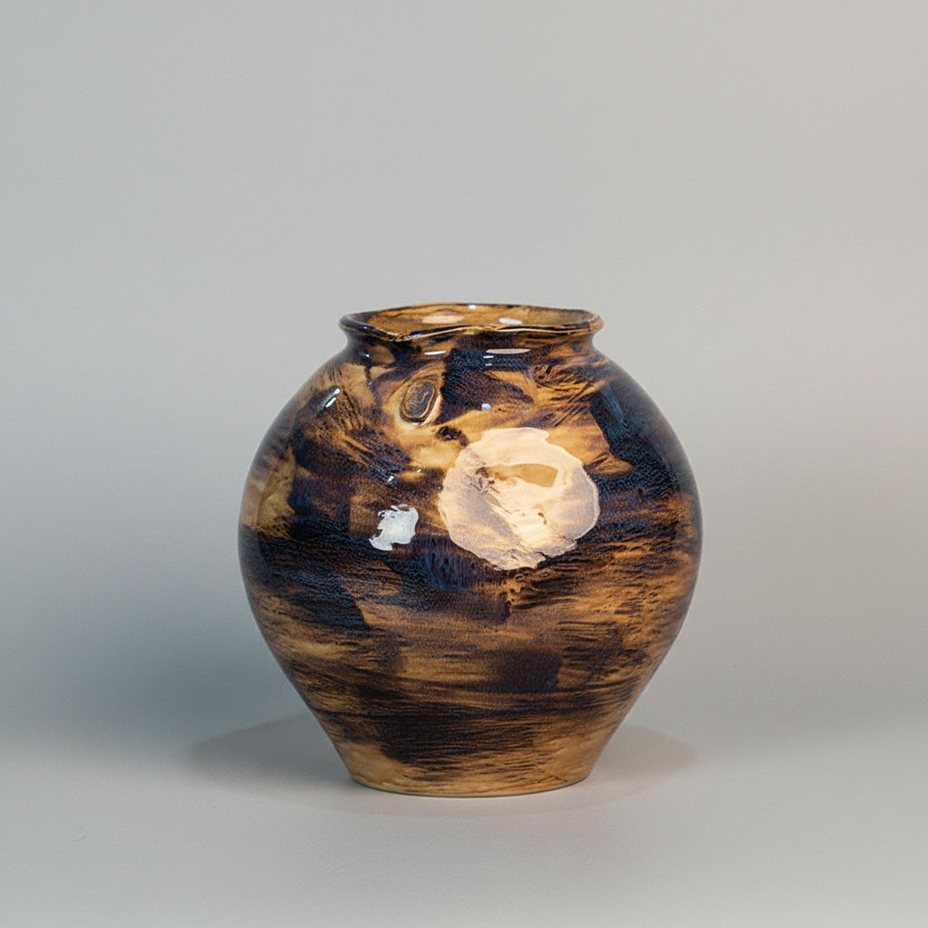 Classic kiln-changed glaze handmade ceramic vase for hydroponic plants and living room decor