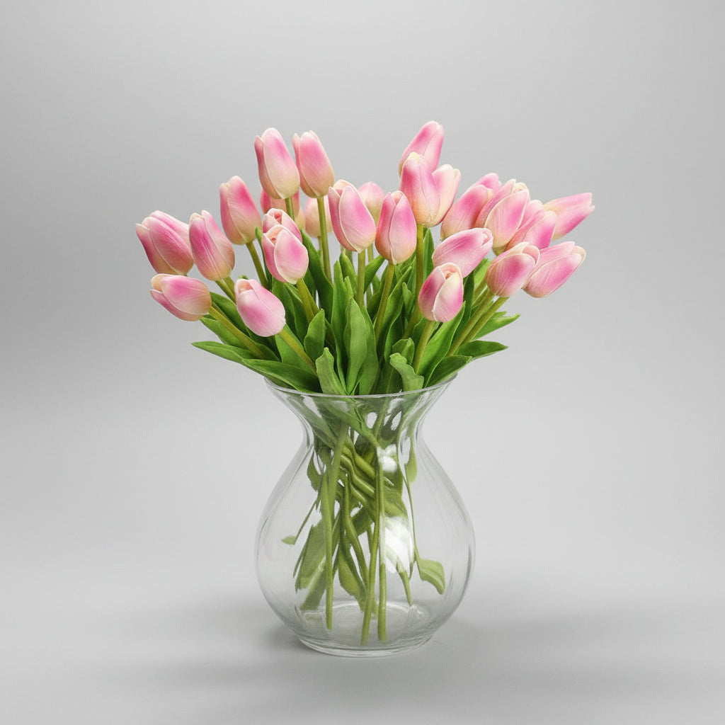 Real touch PU artificial mini flower stem with green leaves for home and table decor