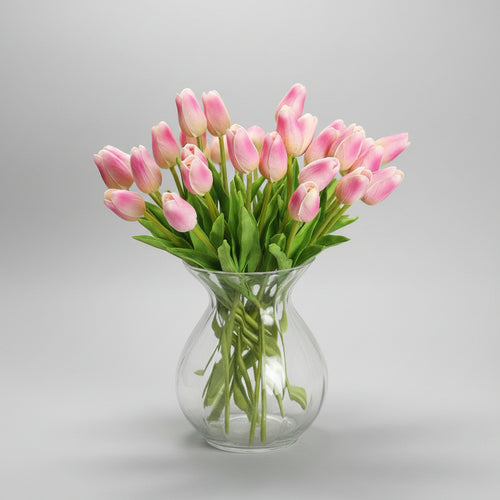 Real touch PU artificial mini flower stem with green leaves for home and table decor